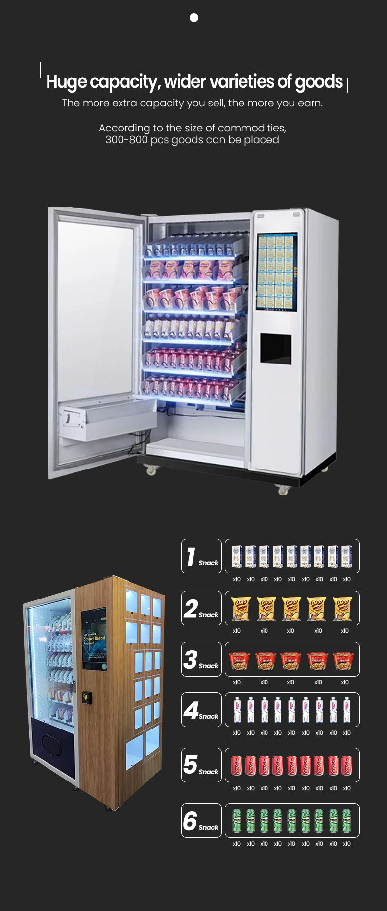 Self Service Snack Beverage 662 Cold Drinks Vending Machine with Telemetry Elevator Infrared