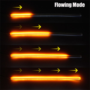 45CM 17.7" White Amber Flexible LED Day Time Running Light Flowing Bar Silicone DRL