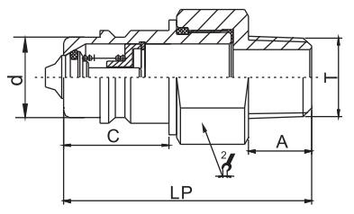 CB-SP-10M-3 ISO 7241-A stainless steel plug dimensions