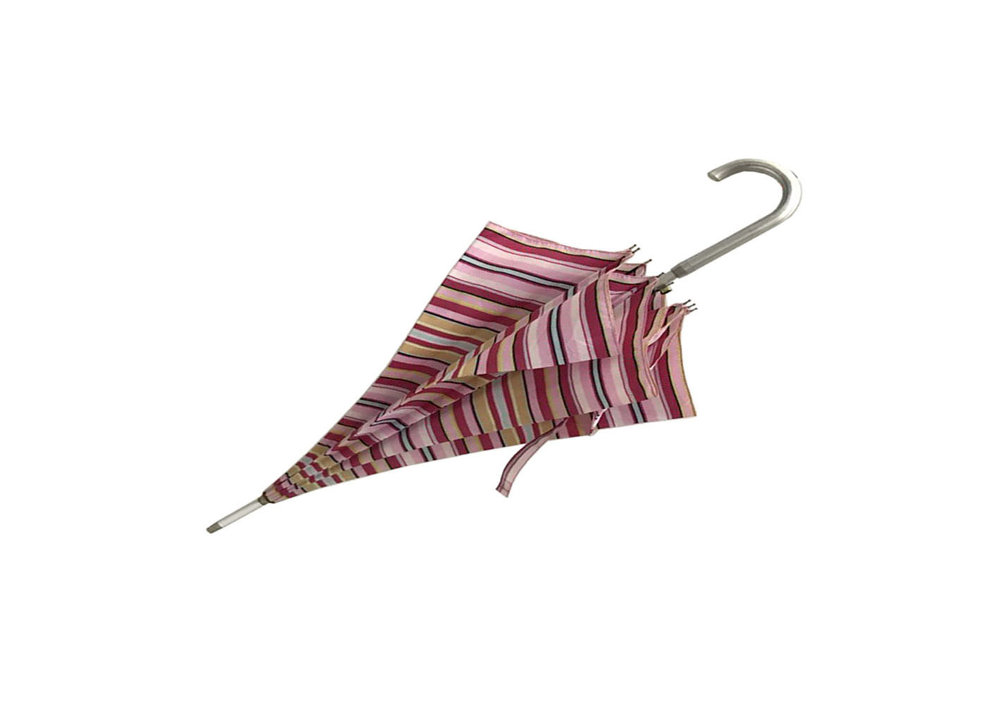 Colorful Aluminum Striped Kids Rain Umbrella , Portable Umbrella For Rain And Wind