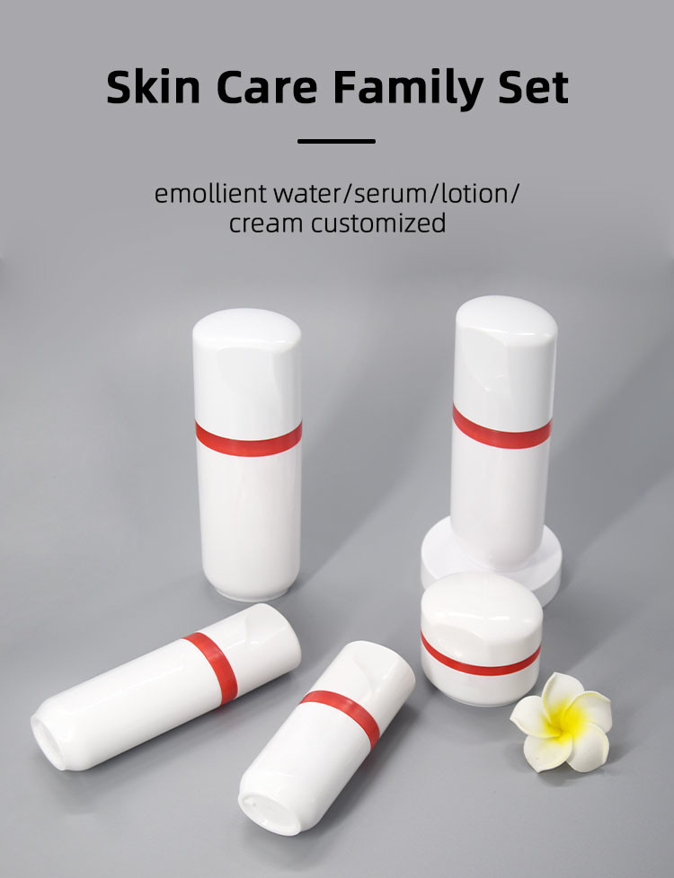 80ml Oval Lotion Cosmetic Pump Bottle Set With 25 / 45g PETG Jar