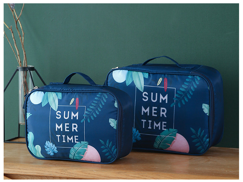 Portable L260mm Polyester Cosmetic Bag With Mirror