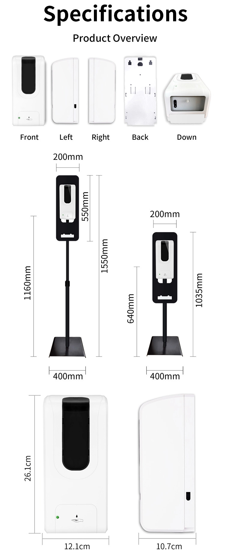 Alcohol Gel Sensor 1000ml Hand Sanitizer Machine