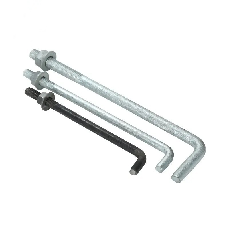 L Type Foundation Anchor Bolt With Nut And Washer M12 DIN529 Right-Angle Anchor Hook Bolt