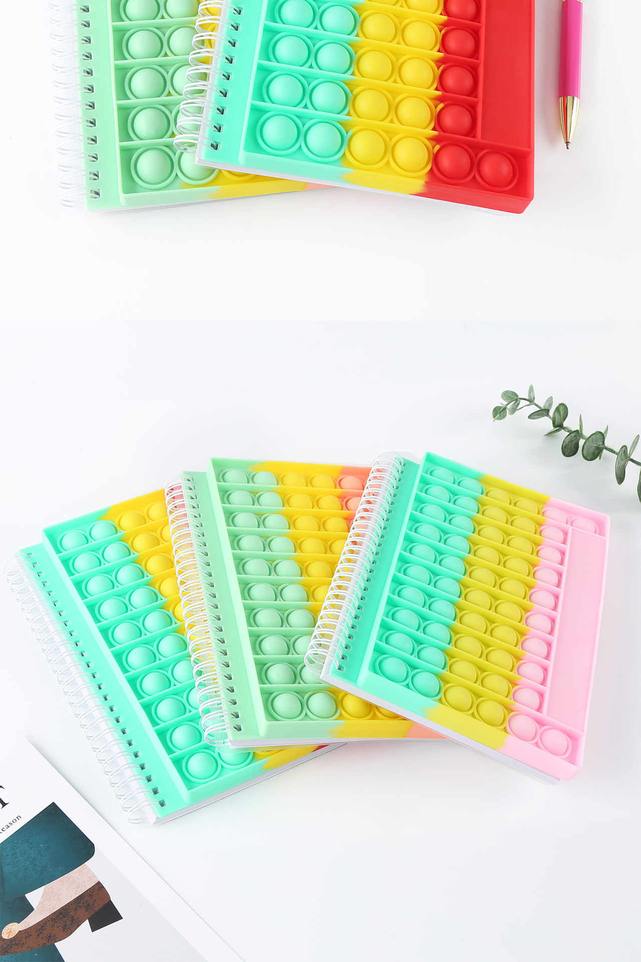 Waterproof Silicone Cover Bubble Decompression Notebook with 100 Inner Pages and Gift