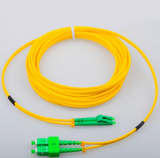 SC / APC to LC / APC Fiber Optic Patch Cord SM Simplex LSZH Cable