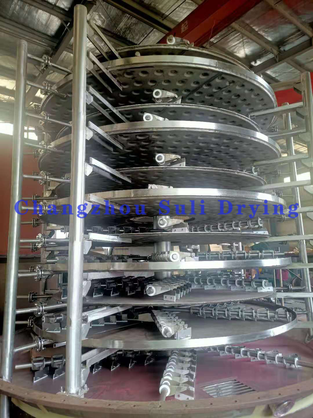 Disc continuous dryer for powdery and granular materials in pharmaceutical, pesticide, chemical and other industries