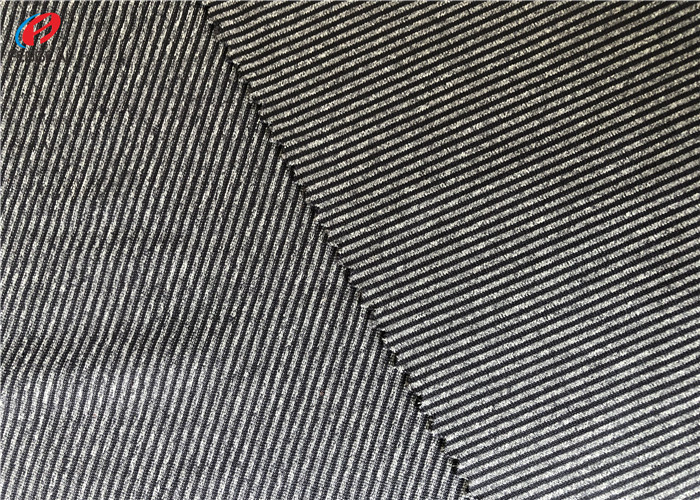 Eco-Friendly Polyester Spandex Melange Striped Weft Knitted Fabric