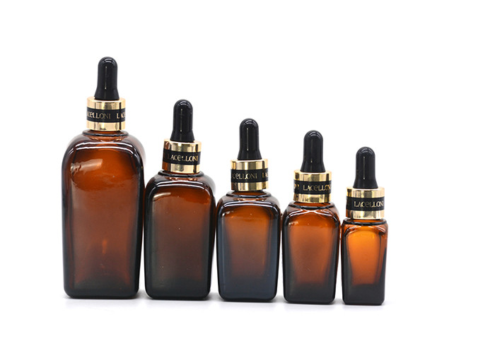 Rubber Nipple Aluminum Cap Glass Essential Oil Bottle With Dropper