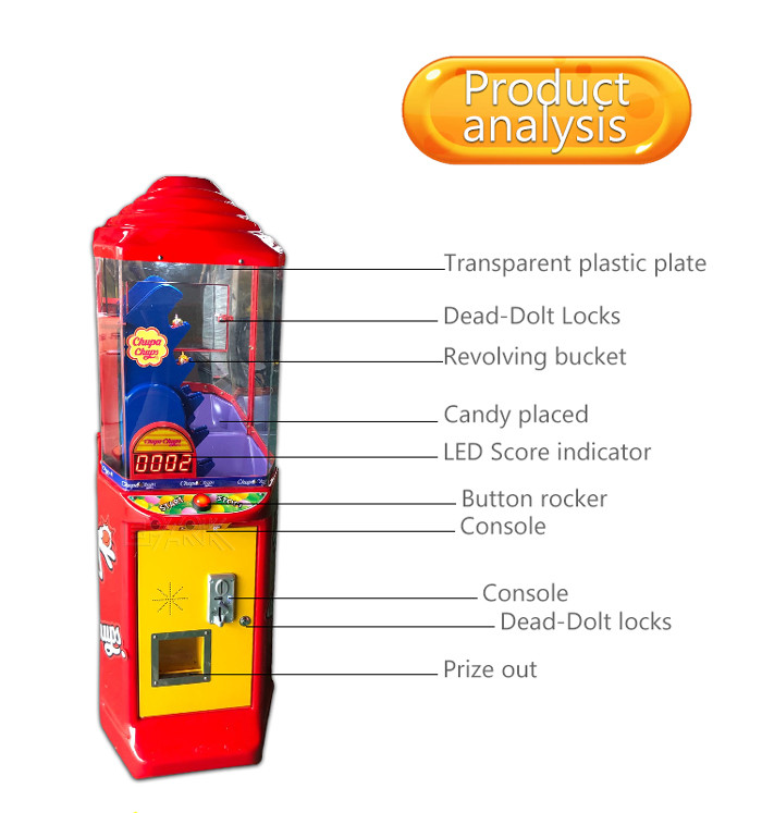 Coin Pusher Crane Game Machine Game Console Lollipop Vending Machine
