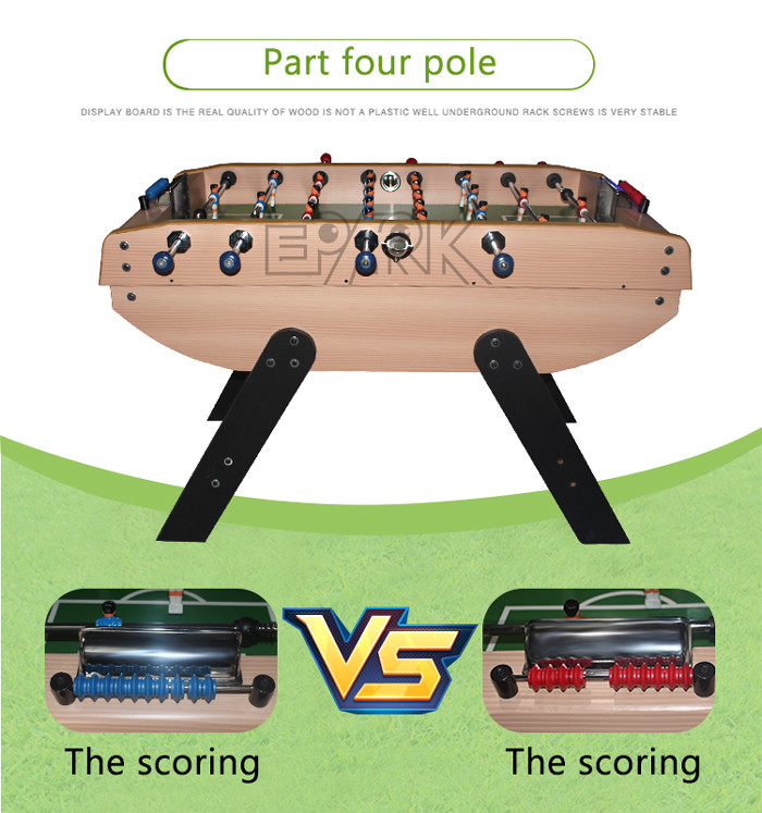 Wooden Football Game Table Coin Operated Arcade Machines