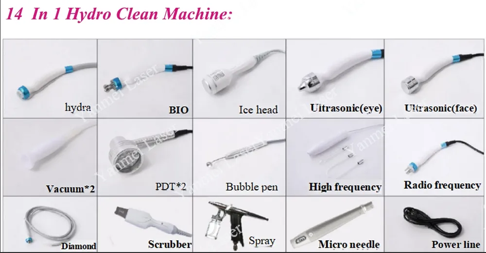 Good Price Machine 14 in 1 Skin Clean Pores Removal Oxygen Hydro Facial Machine for Beauty SPA