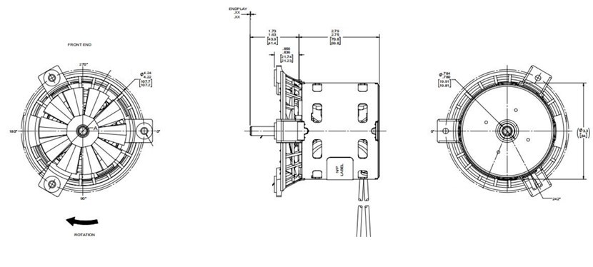 FASCO Repalcement 0.97A 3.3 Frame Motor Electric Blower 115V Motor 73W HIGH TORQUE