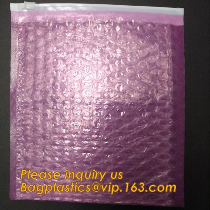 Holographic Factory Shiny gold Cosmetic bag Zipper Bubble Bag zip-lock Slider Padded Mailer metallic bubble zipper bagea