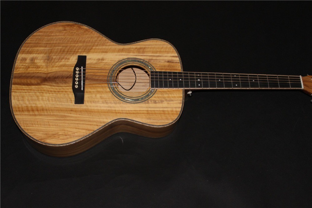 AAAA all Solid imported olive wood OM body custom guitar acoustic electric guitar