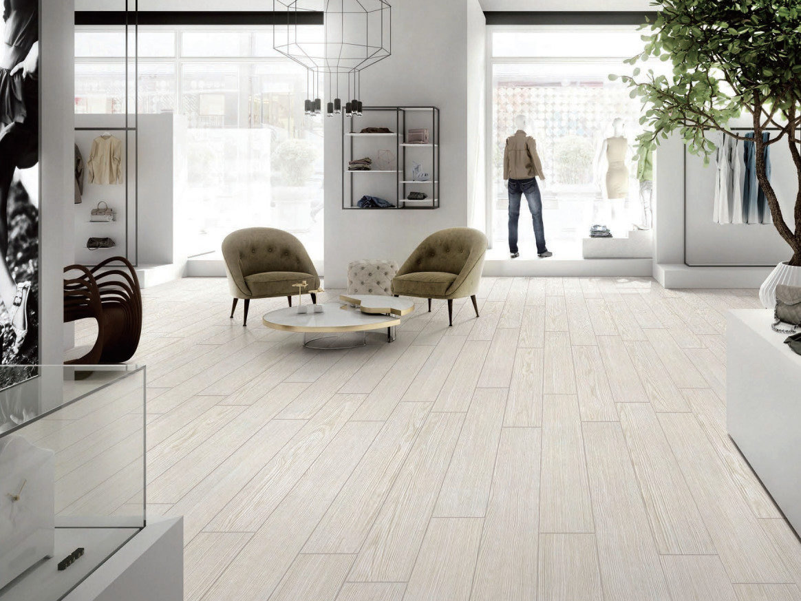 15x90cm Porcelain Wood Effect Outdoor Tiles , 9.5mm SGS Commercial Bathroom Tiles