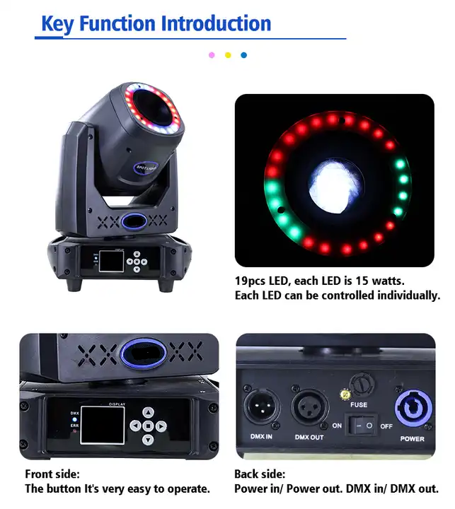 Support Dimmer 150W LED Moving Head Light for DJ Disco Party Stage Lighting Effects