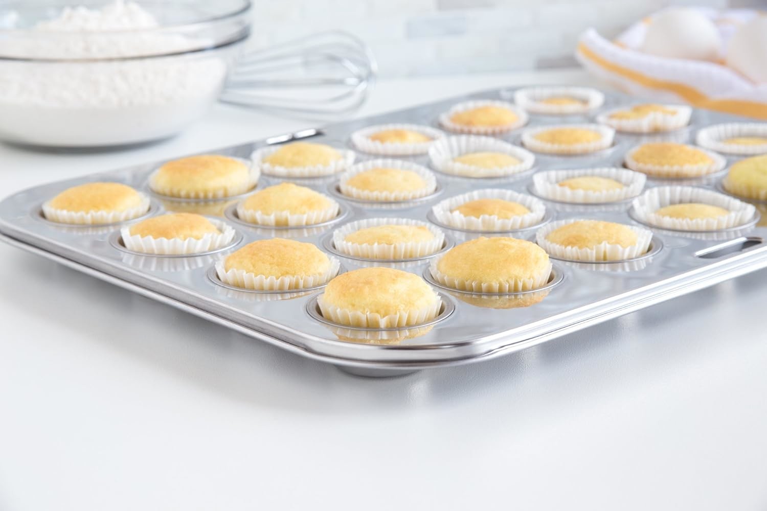 Stainless Steel Cupcake Baking Cups Mini Muffin Pan Cups, & Non-Stick Muffin Liners For Party Halloween