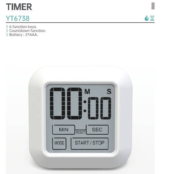 Set Time Reminder Youton 99min 59s Digital Kitchen Timer With Touch Screen Square Desig
