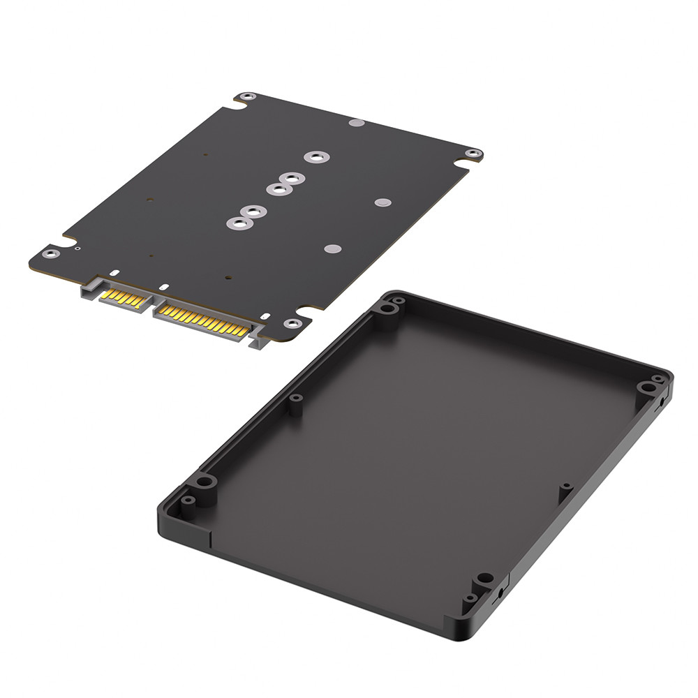 2 In 1 Combine M.2 NGFF Key B & MSATA SSD To 2.5 SATA3 Adapter With Plastic Enclosure