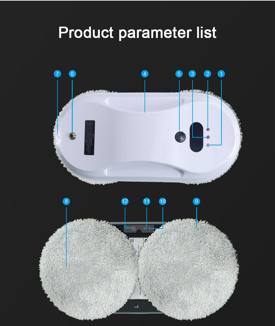 4Mins/M2 Electric Automatic Glass Cleaner Robot 65dB 24v Remote Control Window Washer