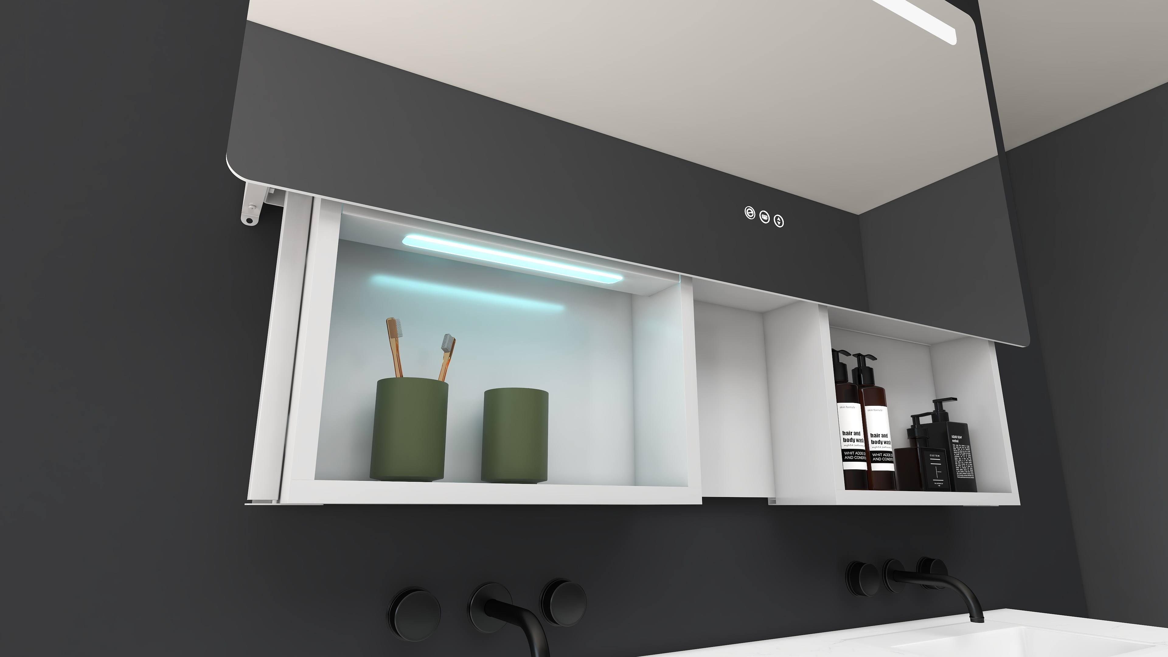 Customized Led Medicine Cabinet With Defogger Convenient Illuminated Medicine Cabinet