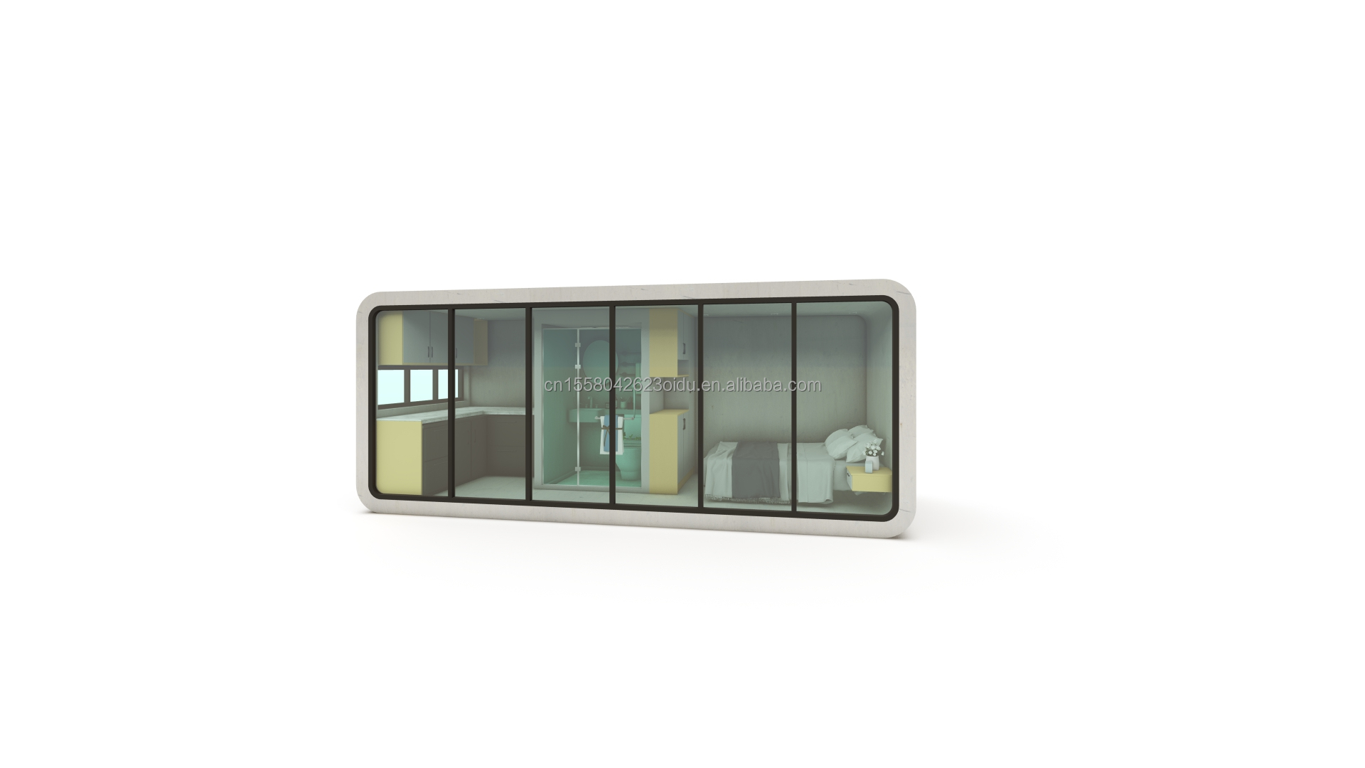 Customized Color Steel Frame Prefabricated Mobile Clothing Store with Galvanized Steel Bending