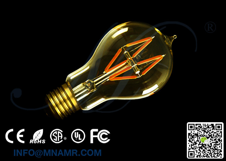 Traditional Style Edison Bulbs A19 LED Light 4W 2200K 2700K 3000K 5000K 6000K Options 25 Watt Equivalent