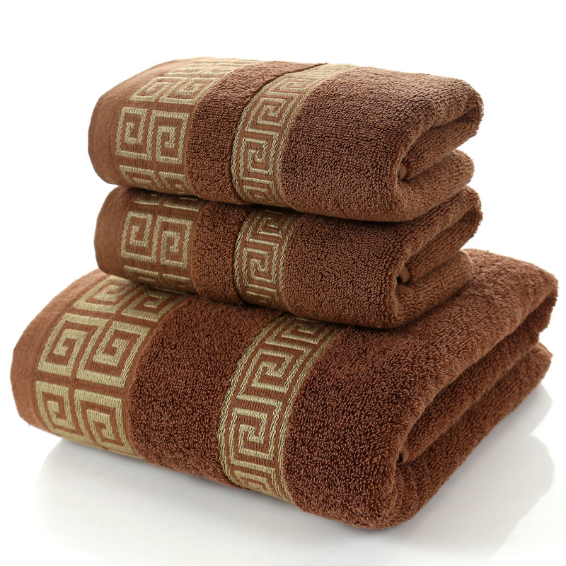Thickened Absorbent 3pcs/1set Towels for Home Hotel Gift Sustainable 100% Cotton Fabric