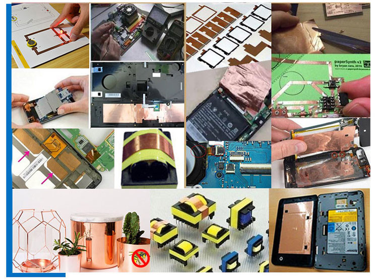 Electromagnetic Shielding 99.99% Copper Foil Tape Customized Conductive Adhesive Tape