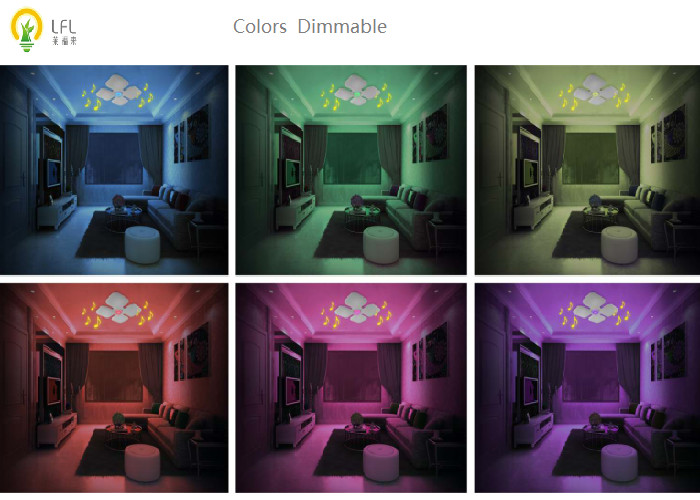 Square Music Color Changing LED Lights For Home Metal Material 4320lm