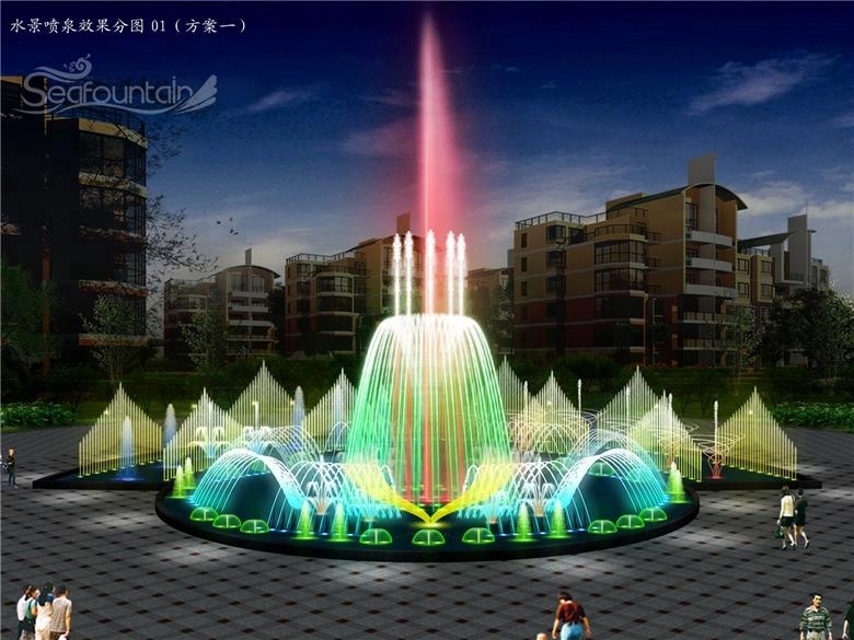 Variational Outdoor Water Musical Fountain High Spray