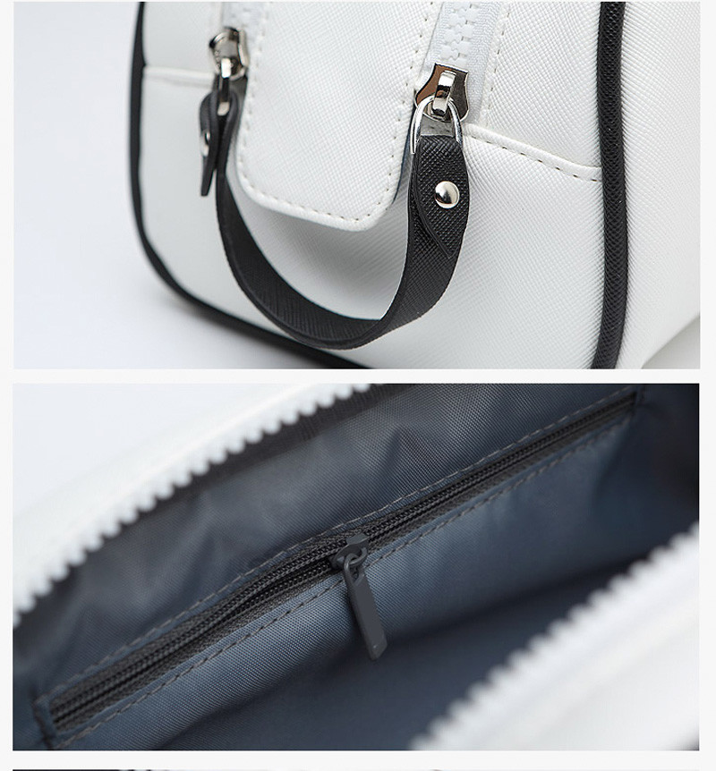 Logo Waterproof PU Leather Double Zipper Makeup Bag