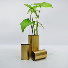 Outdoor Stainless Steel Flowerpot Brushed Garden Flower Pots Anti Wear