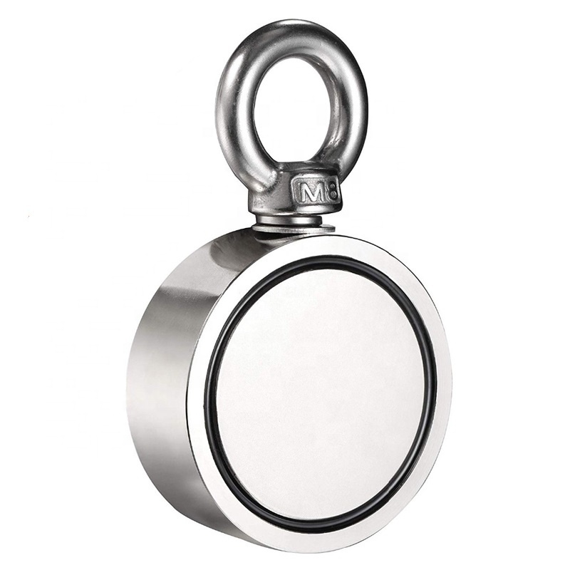 2.75" Rare Earth Neodymium Fishing Magnet with 1000lbs Strength and Ropes Provided