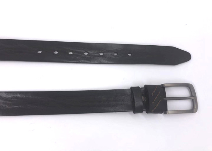 Lightweight Mens Leather Dress Belt / Soft Top Grain Genuine Leather Strap With Classic Prong Buckle