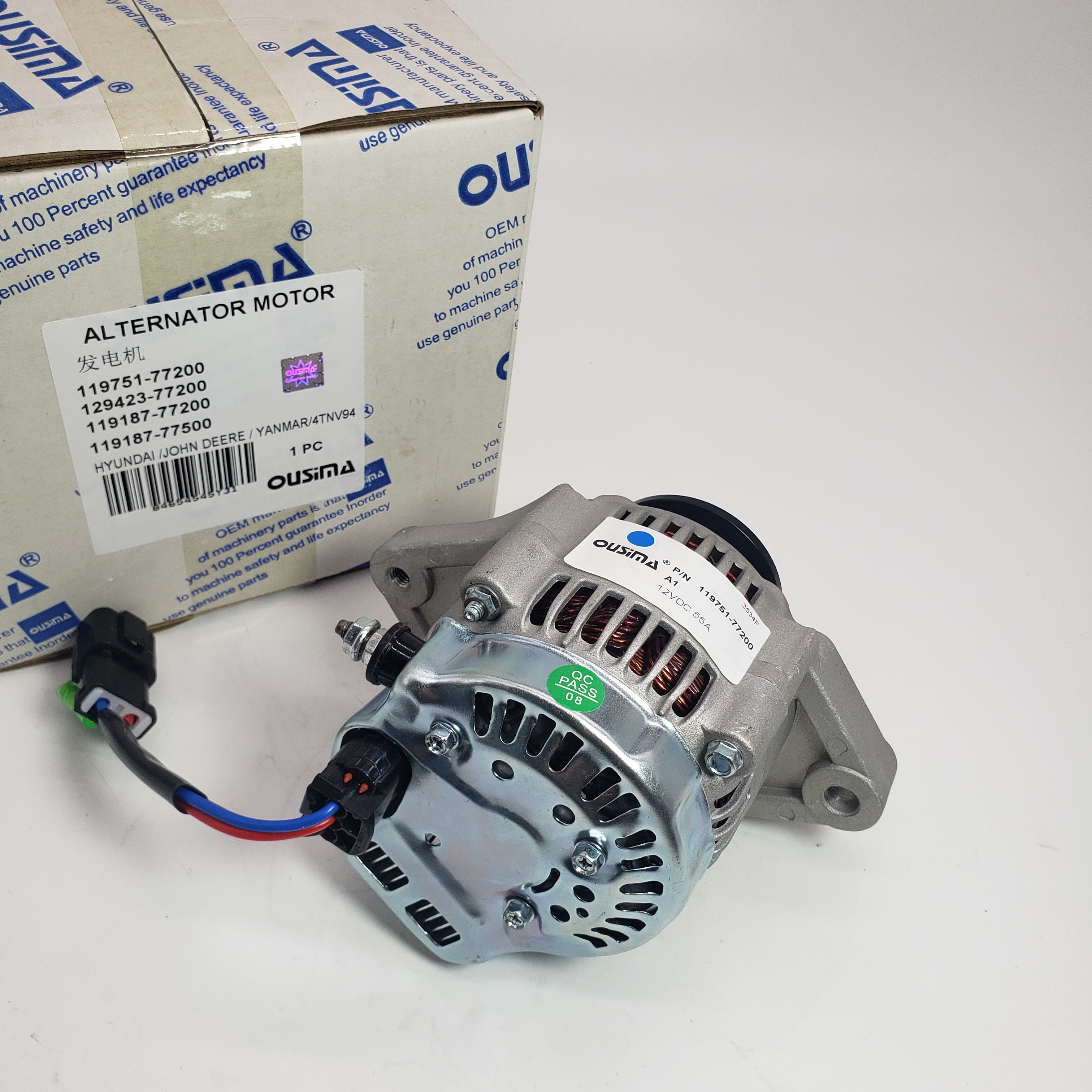 119751-77200 Alternator Assembly 129423-77200 119187-77200 119187-77500 For Yanmar 4TNV94