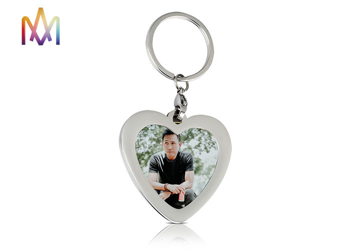 SS304 Heart Shaped Photo Frame Custom Shaped Keychains