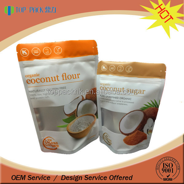 Resealable Cute Stand Up Plastic Bag For Flour Packaging Zipper Top