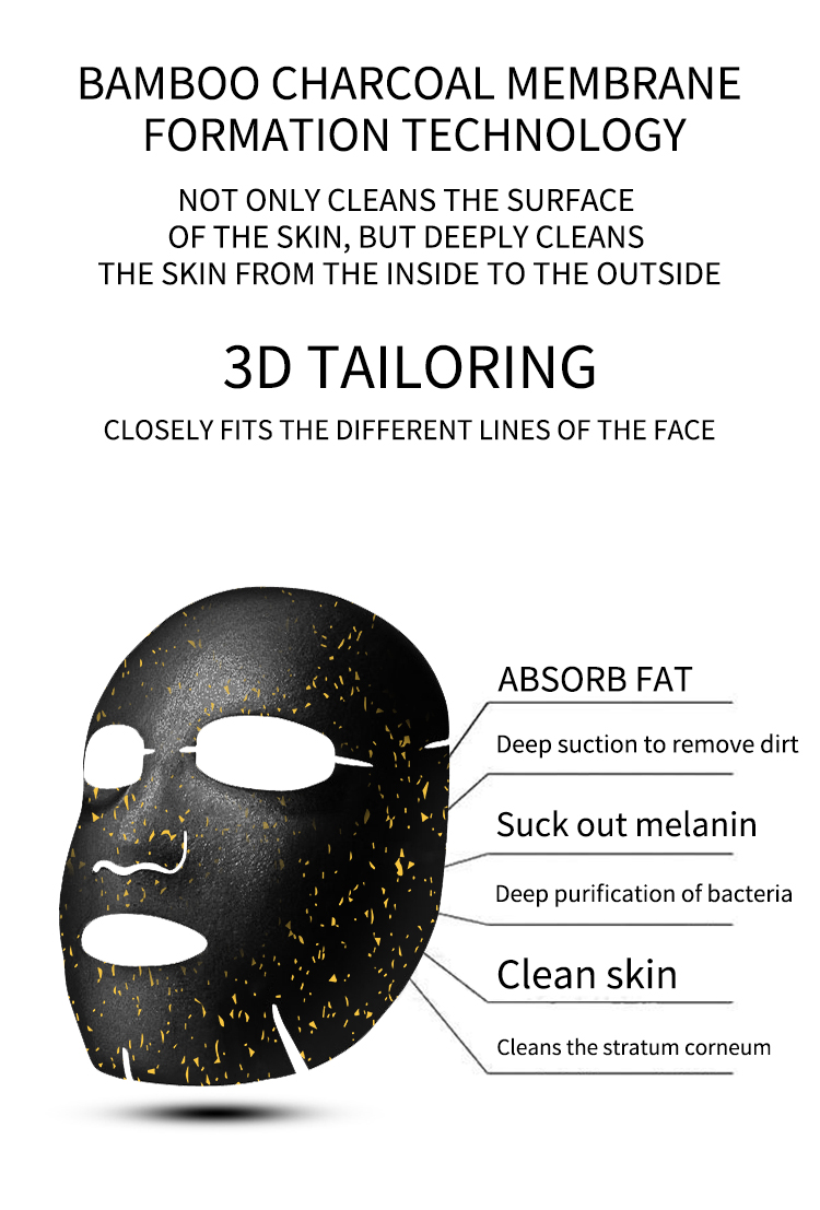Manufacture Black Mask Deep Cleansing Men Charcoal Face Sheet Mask