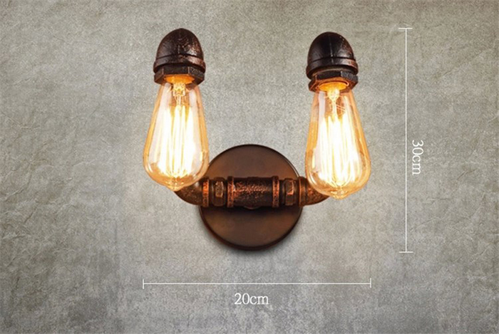 Iron Water Pipe Wall Sconce Light Bulbs Ac85-265v 50/60 Hz For Restaurant
