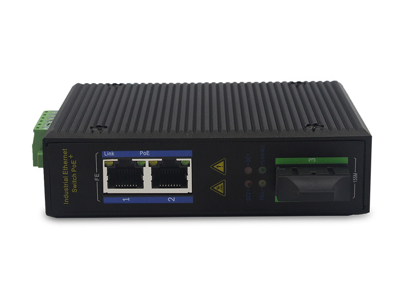 UT12FP-SC20 unmanaged industrial 2x10/100Base-Tx POE+ 1x100M-Fx SC ethernet switch DIN Rail