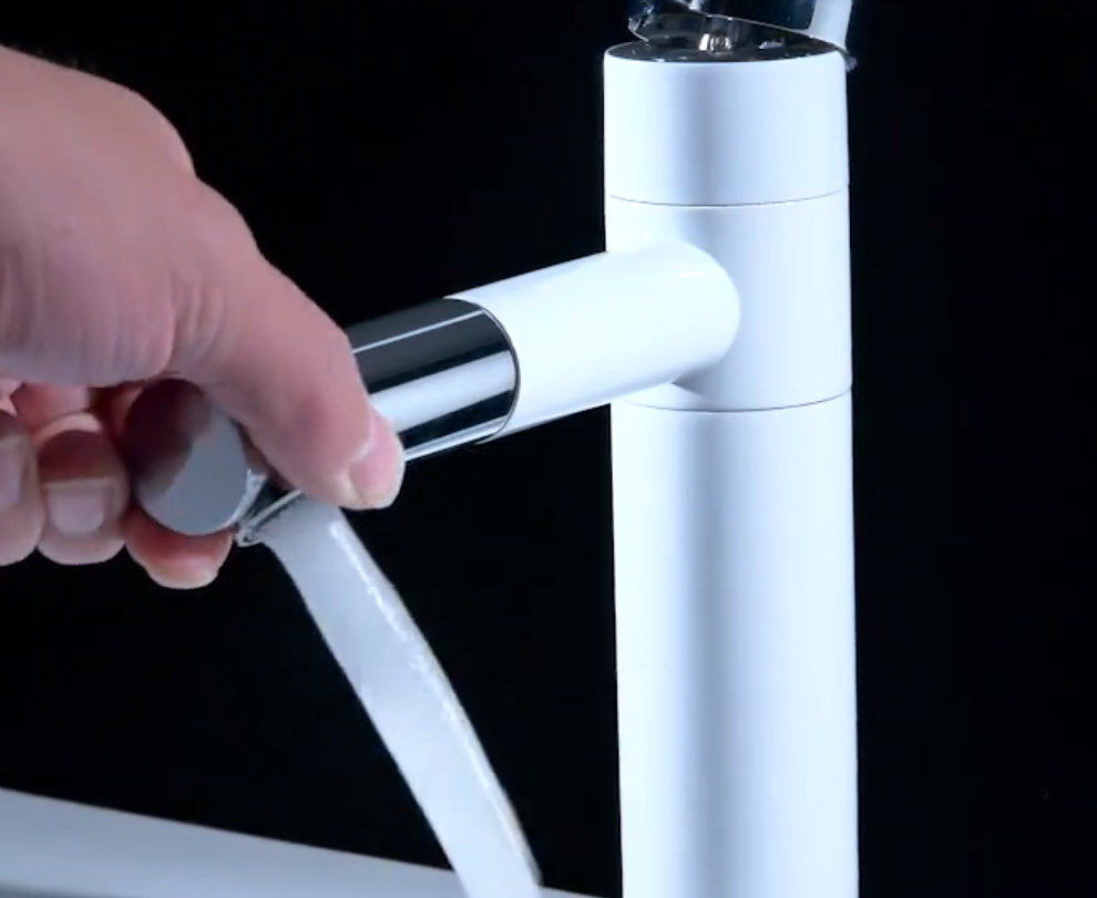 ABS Handle Chrome Pull Out Spray Tap Exposed Wall Mount