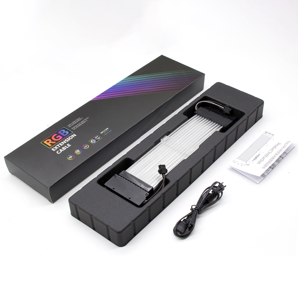 Row style Glowing Cable Comb 24Pin RGB power cord Extension cables 20cm