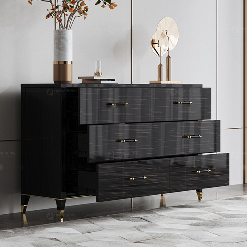 Home Decorating SS Console Table Sideboard Living Room With 6 Drawers