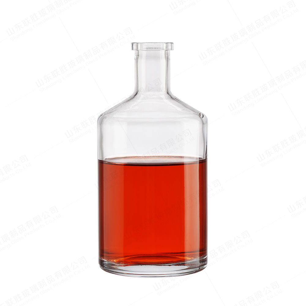 Transparent Or Frosted Healthy Lead Free Glass Customized Cylinder Wine Glass Bottle