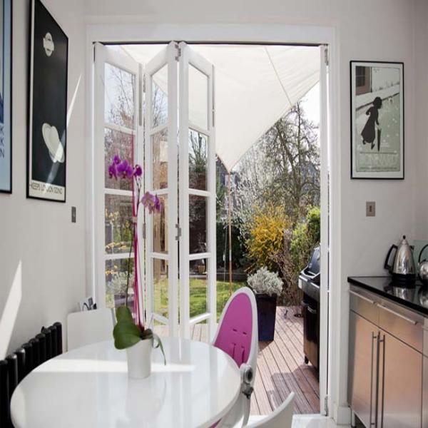Thermal Break Commercial Aluminum Frame Glass Doors Folding / Bifolding