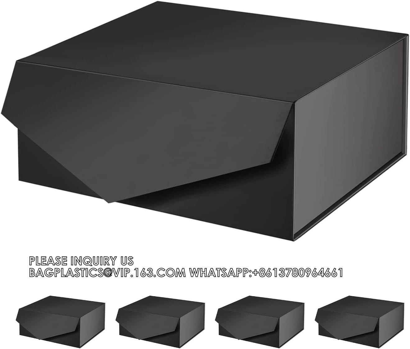Groomsmen Proposal Boxes, Magnetic Closure Rectangle Collapsible Boxes For Gift Packaging (Matte Black)