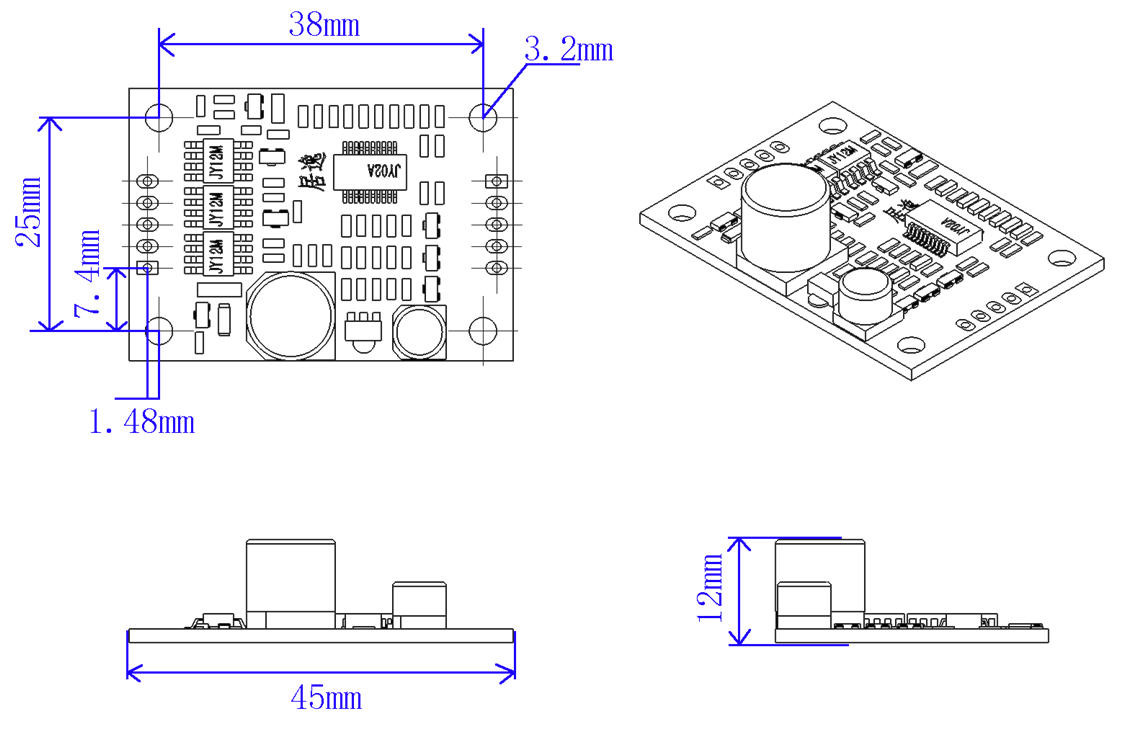 12V 24V Low Power Brushless DC Motor Driver Bldc Controller Board JYQD-V8.10B