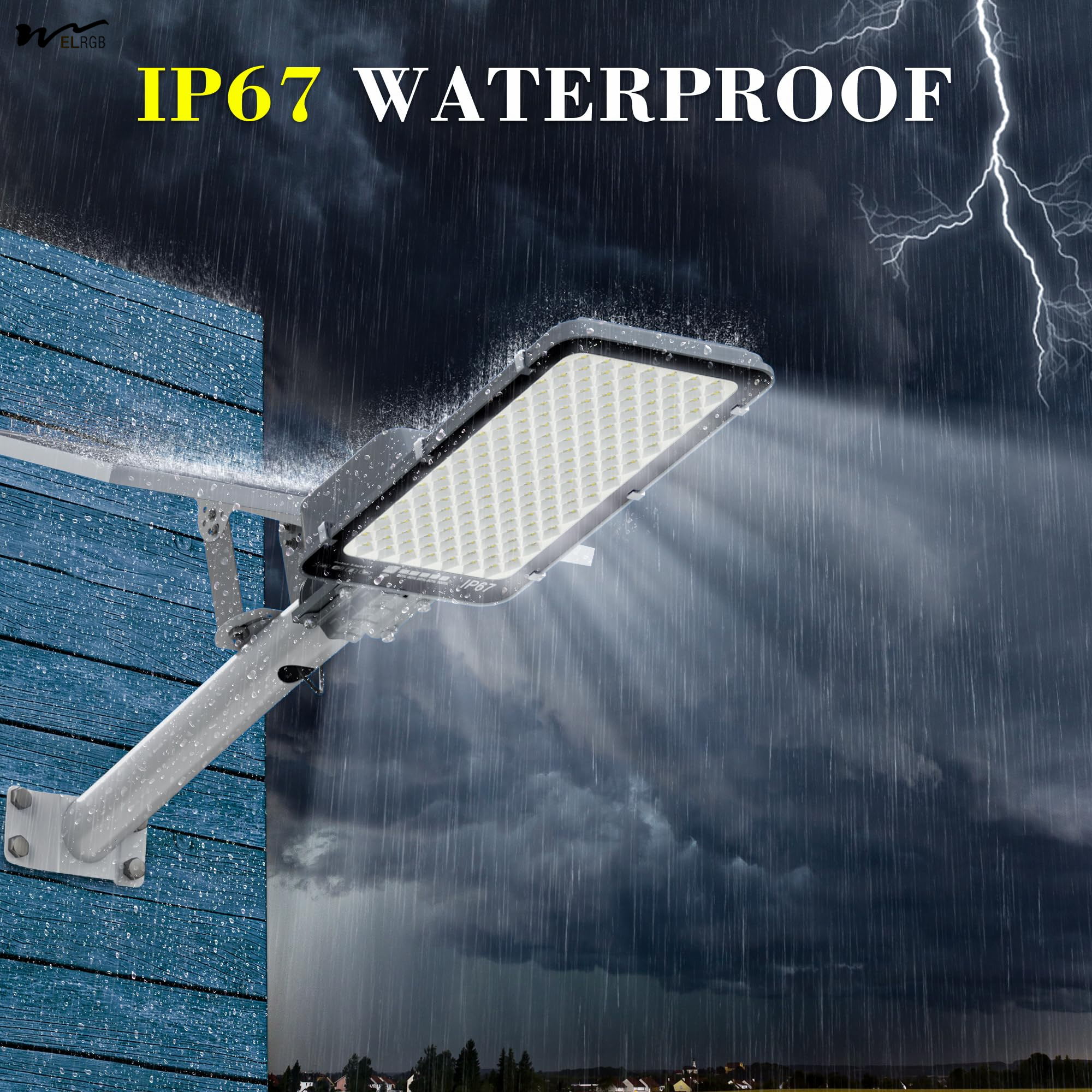 Outdoor Solar Street Light Waterproof Dusk to Dawn Solar Floodlight with Remote Control